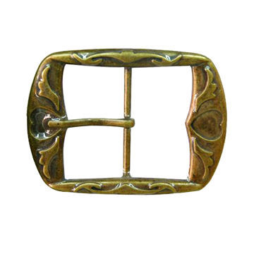 Pin Buckle, Made of Zinc Alloy, Embellished with Black Cold Enamel, Nickel Tone