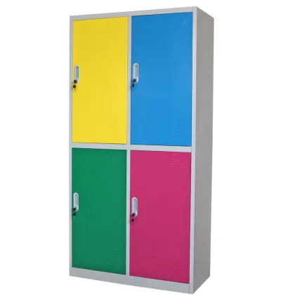 Unique design durable two swing door storage metal wardrobe