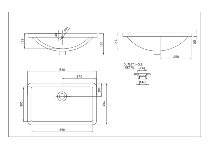 Ceramic Undercounter Basin for Luxury Hotels