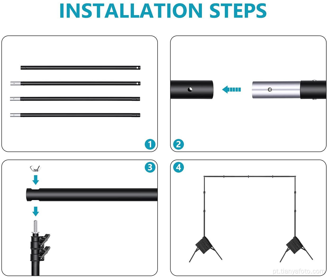 Kit de sistema de suporte de fundo para suporte fotográfico de fundo