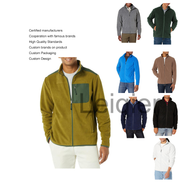 Men's Custom Logo Full Zip Fleece Jacket - Stylish Winter Outdoor Wear