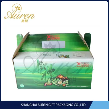 2014 China made folding rigid corrugated paper boxes for food pack with handle