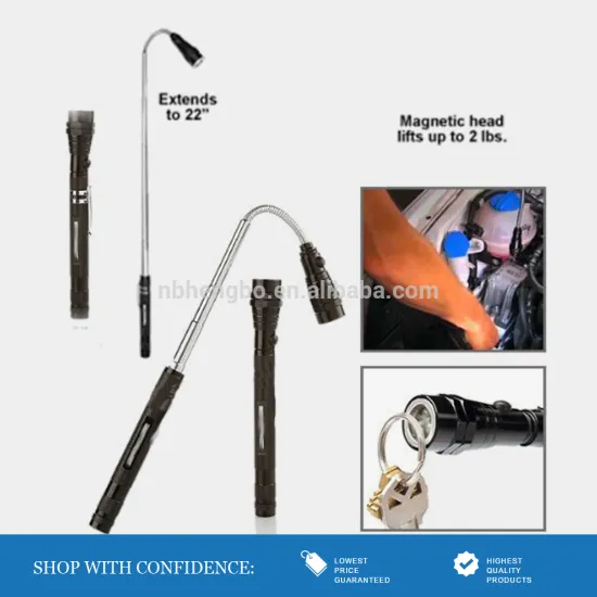 Black Aluminum Extendable Flexible Arm 3 Led Telescopic Flashlight