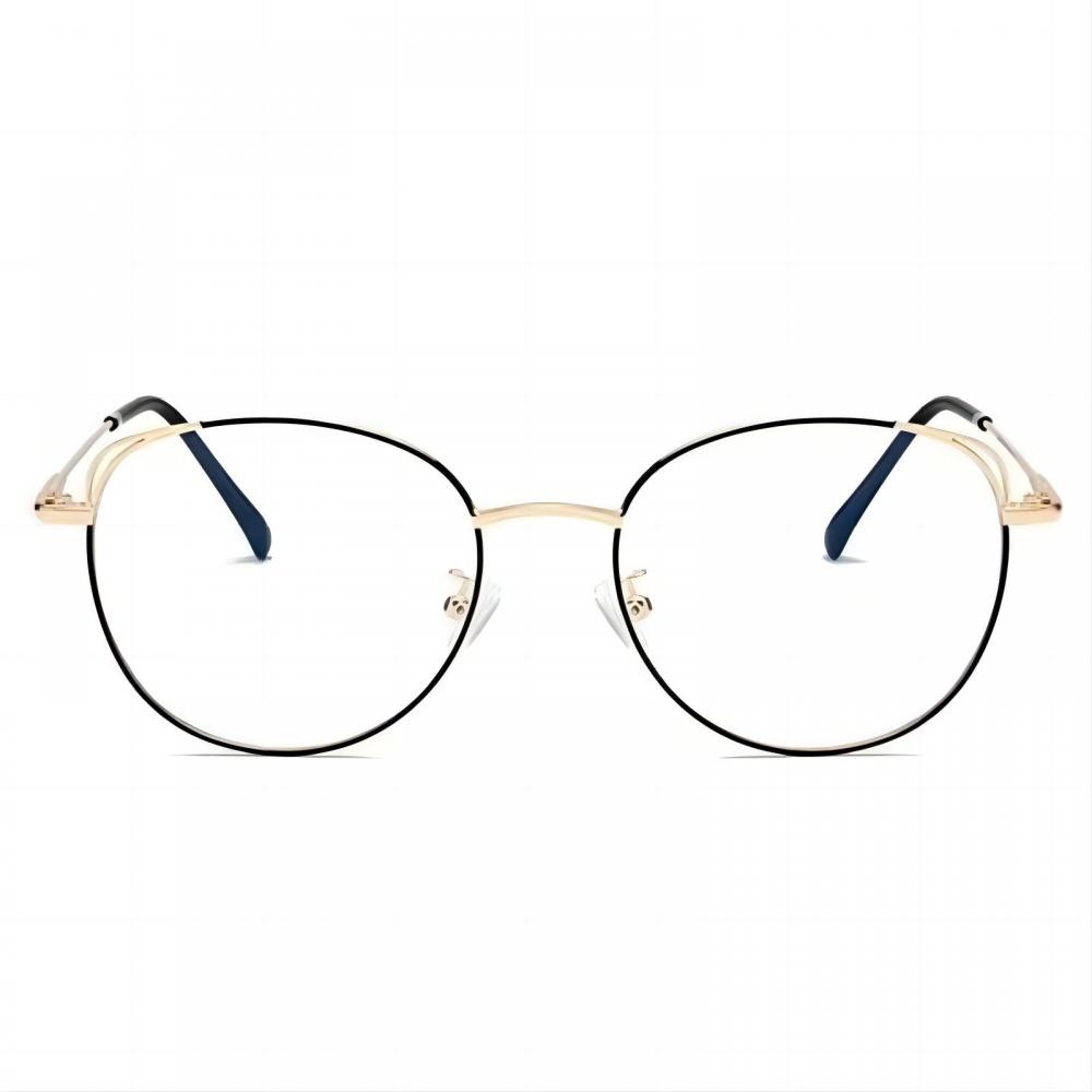 Lightweight Titanium Black And Gold Blue Light Glasses