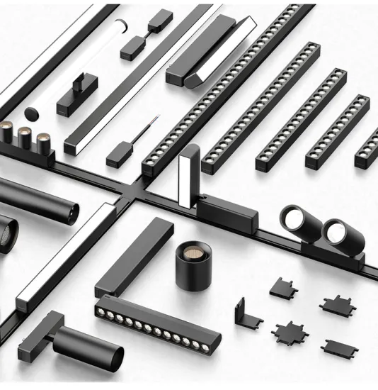 DGLUX Customized Magnetic Track Lighting System - Black and White Ultra-Thin LED Ceiling Lights