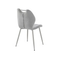 Silla de comedor de piernas de metal blanco moderno