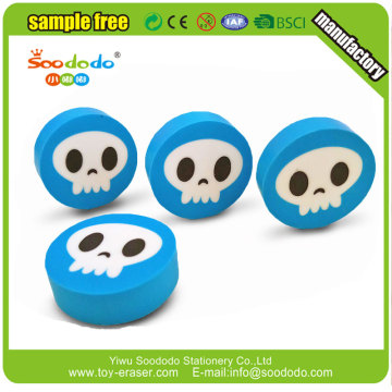 Kids cool 2D skull shaped tpr eraser