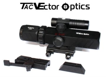 Vector Optics Brawn 2-6x32 Green Laser Tactical Rifle Scope w/ Twin QR Mounts