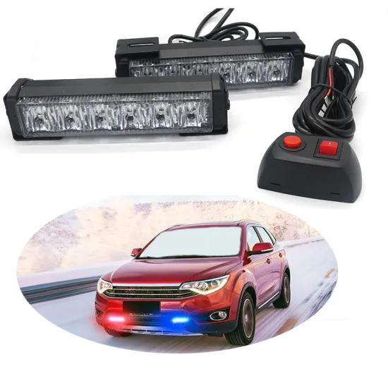 12-24V Red Blue Warning Light Bar - 6LED Security Signal Light for Off-Road