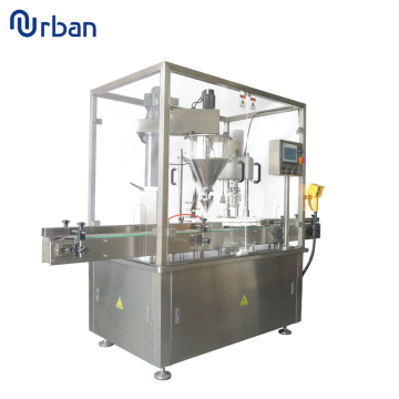 Automatic Powder Filling and Capping Machine for Coffee Milk Detergent Toner Jars and Cans