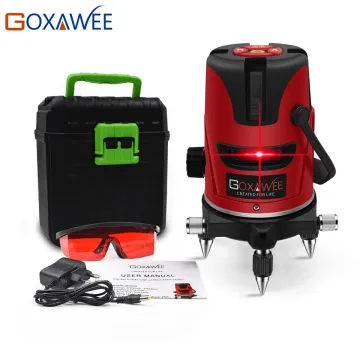 GOXAWEE laser level 360 Degree Cross Line Rotary Level Measuring Instruments 5 lines 6 points for Construction Tools