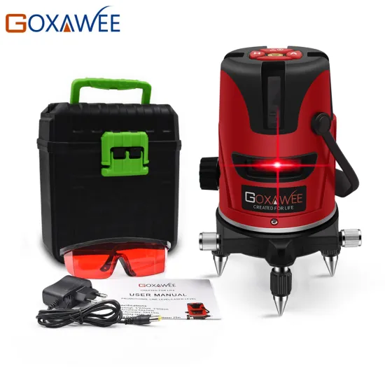 GOXAWEE laser level 360 Degree Cross Line Rotary Level Measuring Instruments 5 lines 6 points for Construction Tools