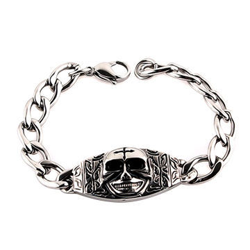 Titanium Bracelets for Men,Skull High Quality Power Symbol Fashion Cool,OEM/ODM/Small Orders Welcome