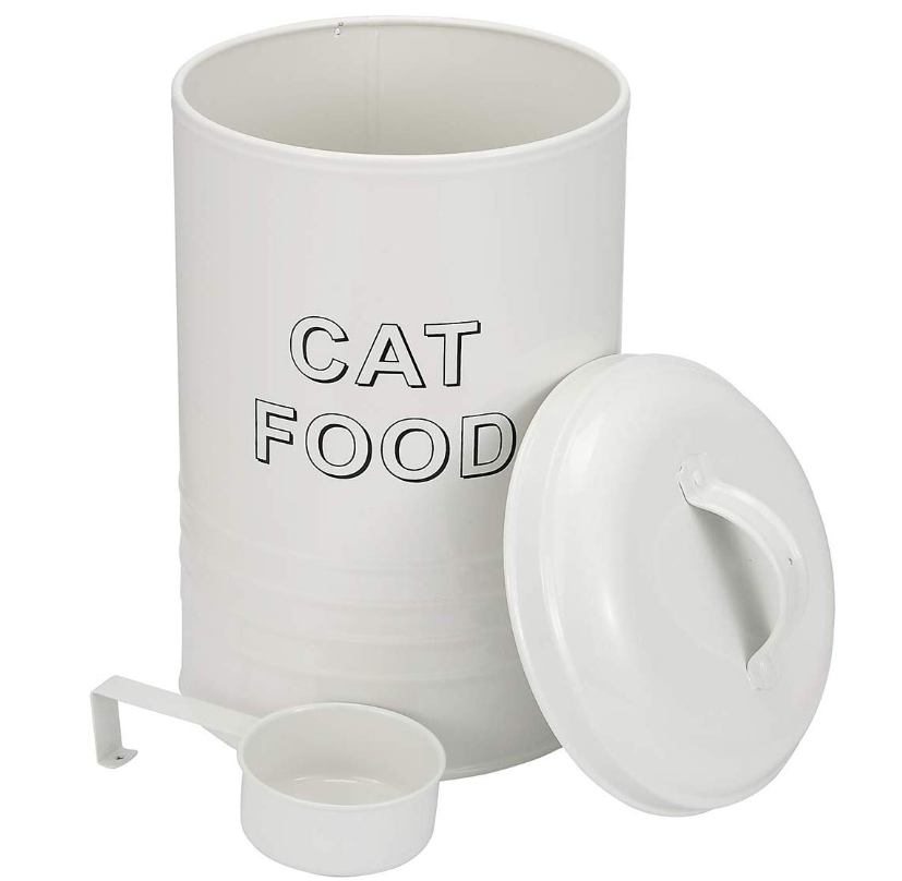 Pet Food Storage Tin With Serving Scoop