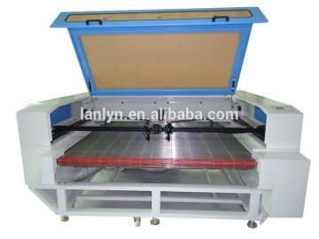 china golden supplier 1600100 garments double head 80w co2 laser engraving and cutting machine with auto feeding system