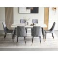 Cadeira ergonômica de tecido com encosto alto para jantares elegantes