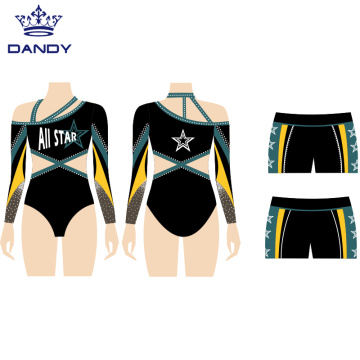 Custom cheerleading bodysuit and skirt