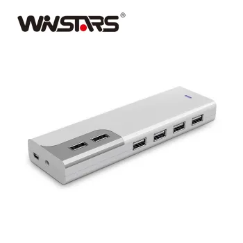 480Mbps USB 2.0 10-Port HUB with Power Adapter and Card Reader