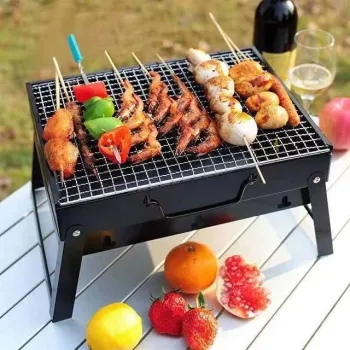 Weldon Mini Indoor Rectangular Charcoal BBQ Grill - Wood Pellet Grill