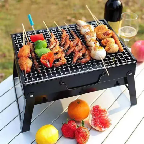 Weldon Mini Indoor Rectangular Charcoal BBQ Grill - Wood Pellet Grill