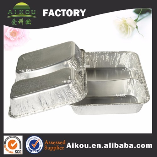 Takeaway Microwavable Pure Two Compartment Aluminum Foil Food Tray
