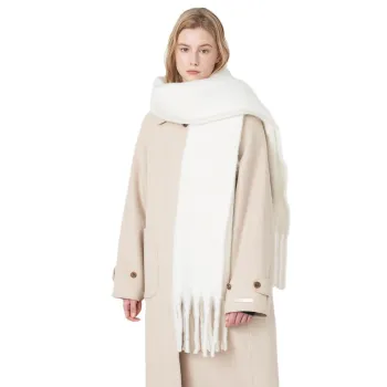 Wholesale Warm Solid Color Winter Cashmere Scarf with Tassels