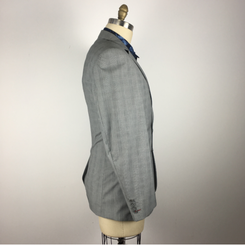Wedding Fitness Grey Checked Men's Suits