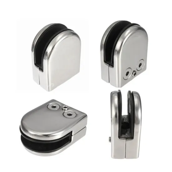 Stainless Steel 304 Flat Glass Clip Clamp Holder for Handrail Window