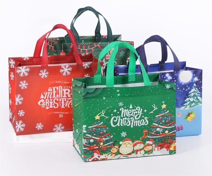 Bolsa de compras RPET laminada de Navidad