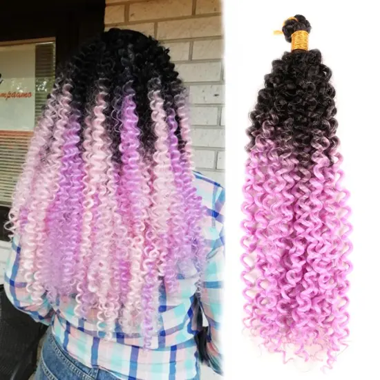 Hot sell Cheap 22'' wholesale synthetic deep curly spring twist freetress water wave crochet braid ombert water hair extension