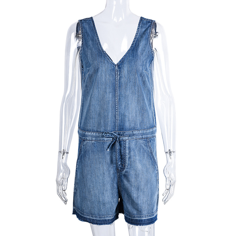 Denim short playsuit 