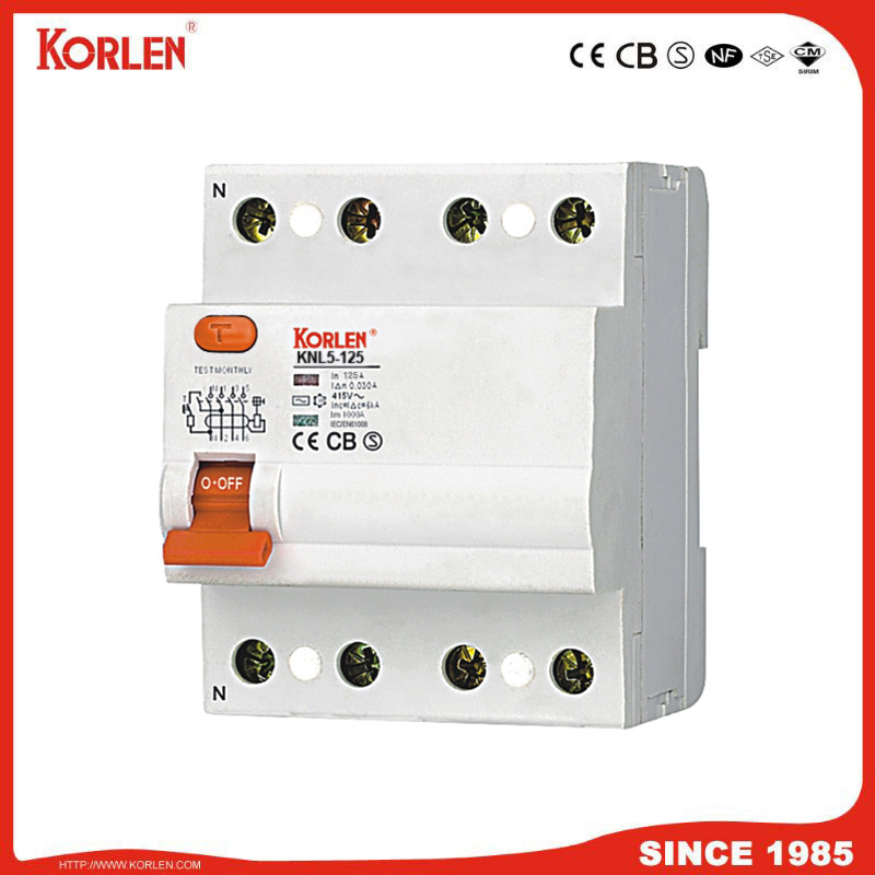 Patented RCCB KNL5-125 500mA with IEC61008-1