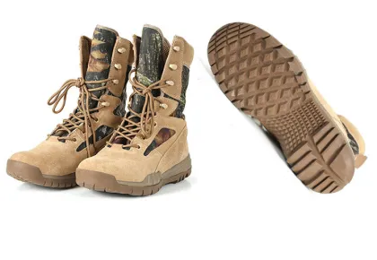 Custom Logo Coyote Leather Training Boots for Dropshipping