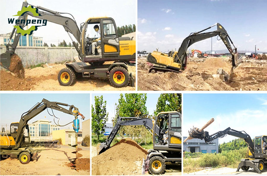 7 Ton Hydraulic Wheel Excavator in Operation
