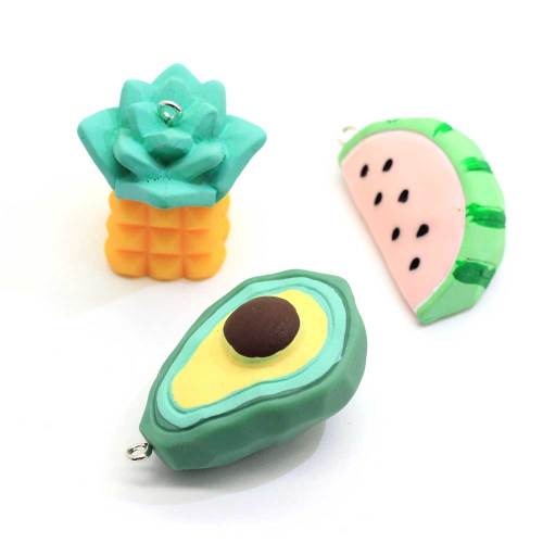 Offre spéciale ananas pastèque avocat légume en forme de résine mignonne Cabochon dos plat perles à la main artisanat décor perles