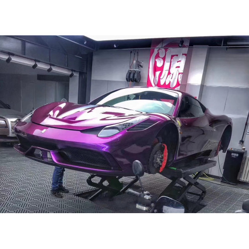 Glossy Metallic Purple Vinyl Car Wrap Air Channels