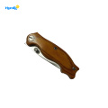 wooden handle stainless steel pocket knife