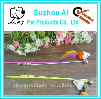 Long Wire Dangle Faux Mouse Pet Teaser Wand Cat Toy