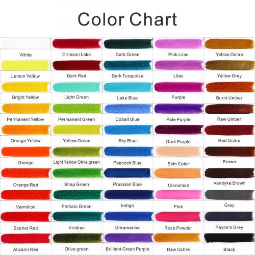 50 färger akvarellfärg metalluppsättning med borste