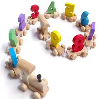 Environmental Wooden Car Train Toy for Baby Crawling and Educational Play