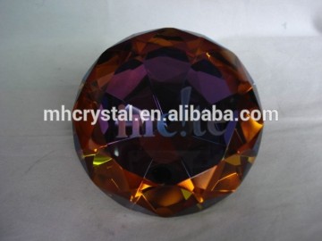 Irredescent DIAMOND SHPAED Glass CRYSTAL Paperweight MH-9429