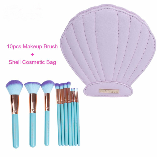 10pcs synthetic hair makeup brushes set