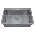 Wastafel Dapur Stainless Steel Buatan Tangan Topmount