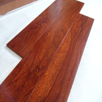 Mahogany Color UV Lacquer Prefinished A Grade Elm Wood Engineered Flooring
