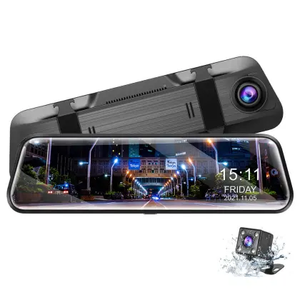 9.66 Inch High-Definition Rearview Mirror Car Dash Cam Recorder