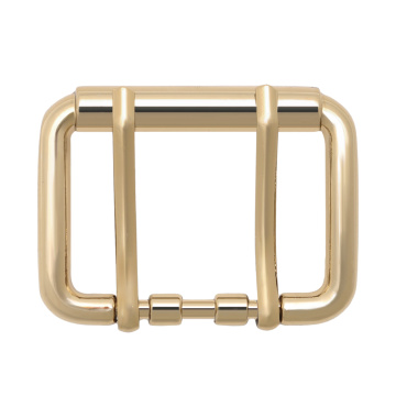 Ceinture élégante à double épingle dorée à demi-rouleau de 35 mm