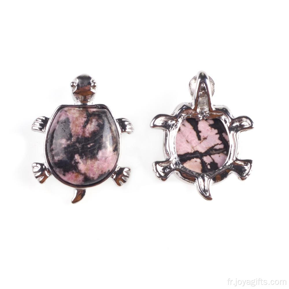 Gros tortue tortue Rhodochrosite pendentif en pierre