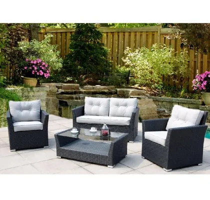 European Style Outdoor Coffee Shop Rattan Sofa and Chair Sets