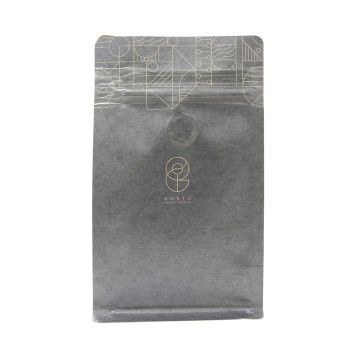 Kraft Paper Coffee Foil Poss Flat Bottom Pouch