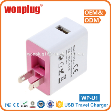 America us mobile phone usb charger wall socket CE Rosh certificate approved